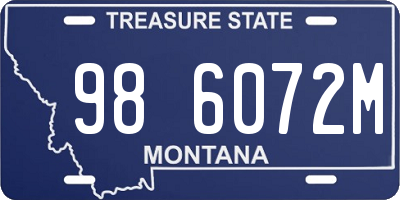 MT license plate 986072M