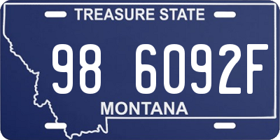 MT license plate 986092F