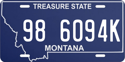 MT license plate 986094K