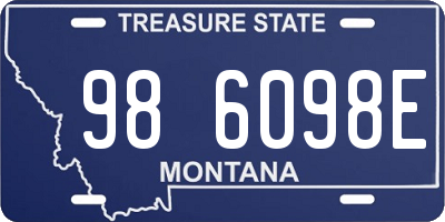 MT license plate 986098E
