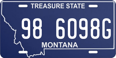 MT license plate 986098G