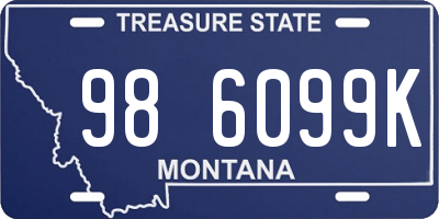 MT license plate 986099K