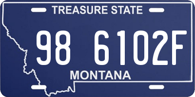 MT license plate 986102F