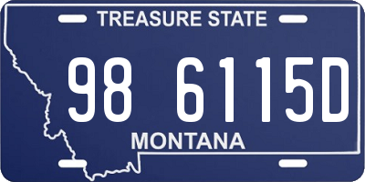 MT license plate 986115D