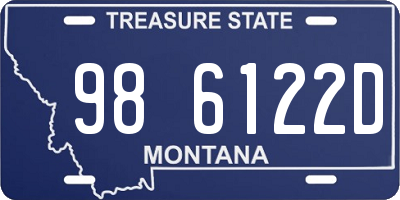 MT license plate 986122D