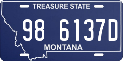 MT license plate 986137D