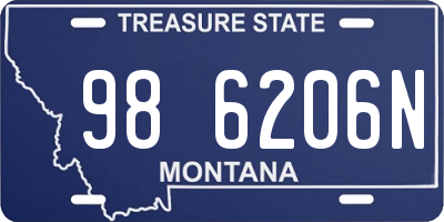 MT license plate 986206N