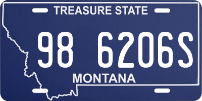MT license plate 986206S
