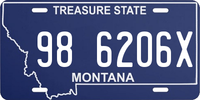 MT license plate 986206X