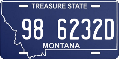 MT license plate 986232D