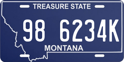 MT license plate 986234K