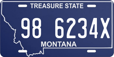 MT license plate 986234X