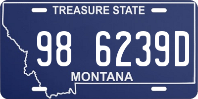 MT license plate 986239D