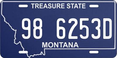 MT license plate 986253D