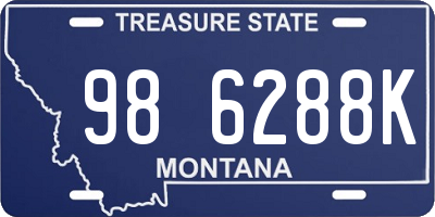 MT license plate 986288K