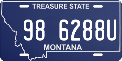 MT license plate 986288U