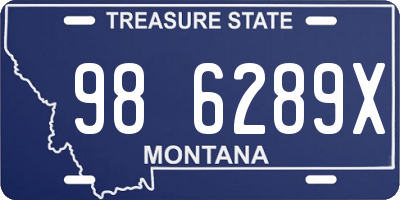 MT license plate 986289X