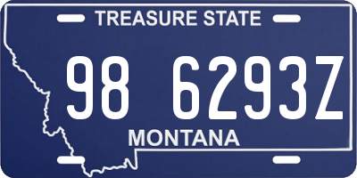 MT license plate 986293Z