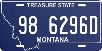 MT license plate 986296D