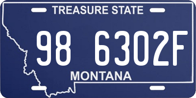 MT license plate 986302F