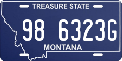 MT license plate 986323G