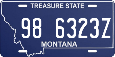 MT license plate 986323Z