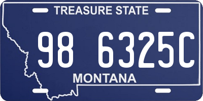 MT license plate 986325C