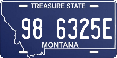 MT license plate 986325E