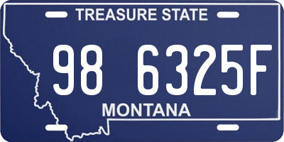 MT license plate 986325F