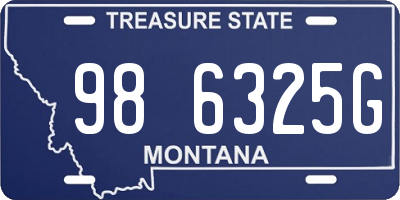 MT license plate 986325G