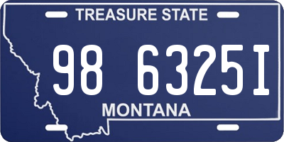 MT license plate 986325I