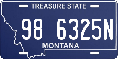 MT license plate 986325N