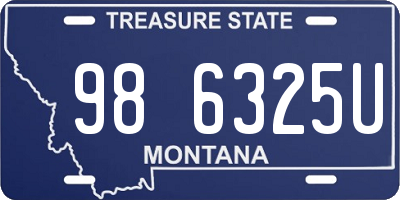 MT license plate 986325U