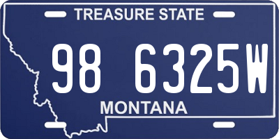 MT license plate 986325W