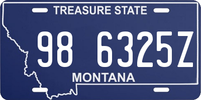MT license plate 986325Z