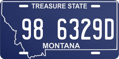 MT license plate 986329D