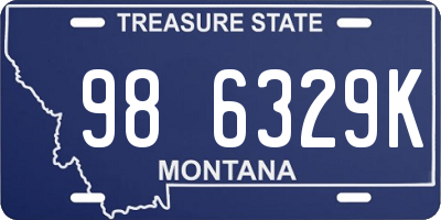 MT license plate 986329K