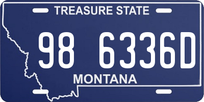 MT license plate 986336D