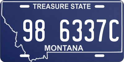 MT license plate 986337C