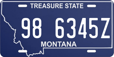 MT license plate 986345Z