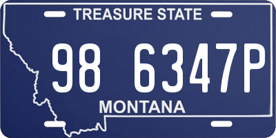 MT license plate 986347P