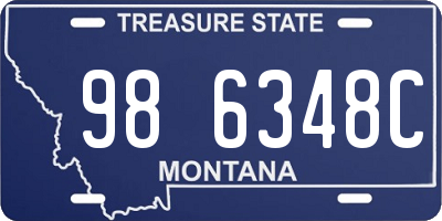 MT license plate 986348C