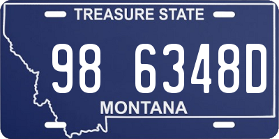 MT license plate 986348D