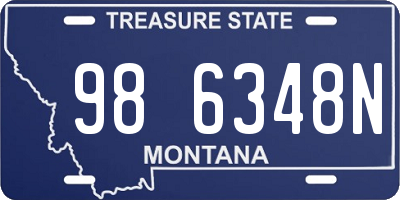 MT license plate 986348N