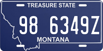 MT license plate 986349Z