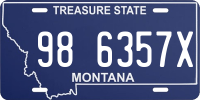 MT license plate 986357X