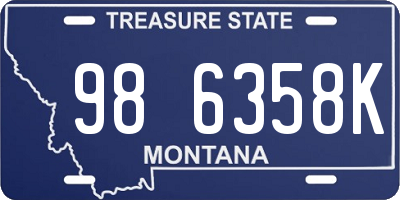 MT license plate 986358K