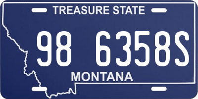 MT license plate 986358S