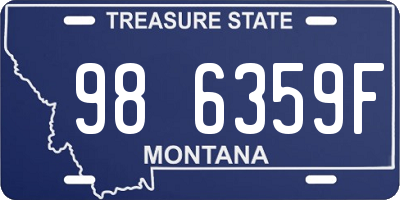 MT license plate 986359F