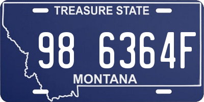 MT license plate 986364F